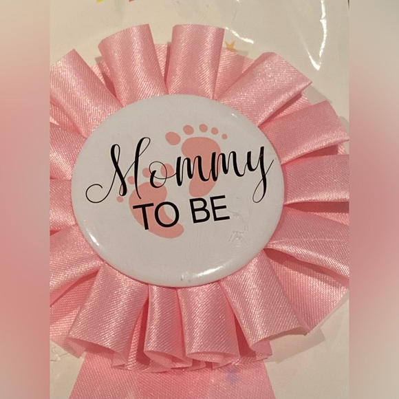 Mommy & Daddy To Be ribbon pins for girl (pink) - Picture 6 of 9
